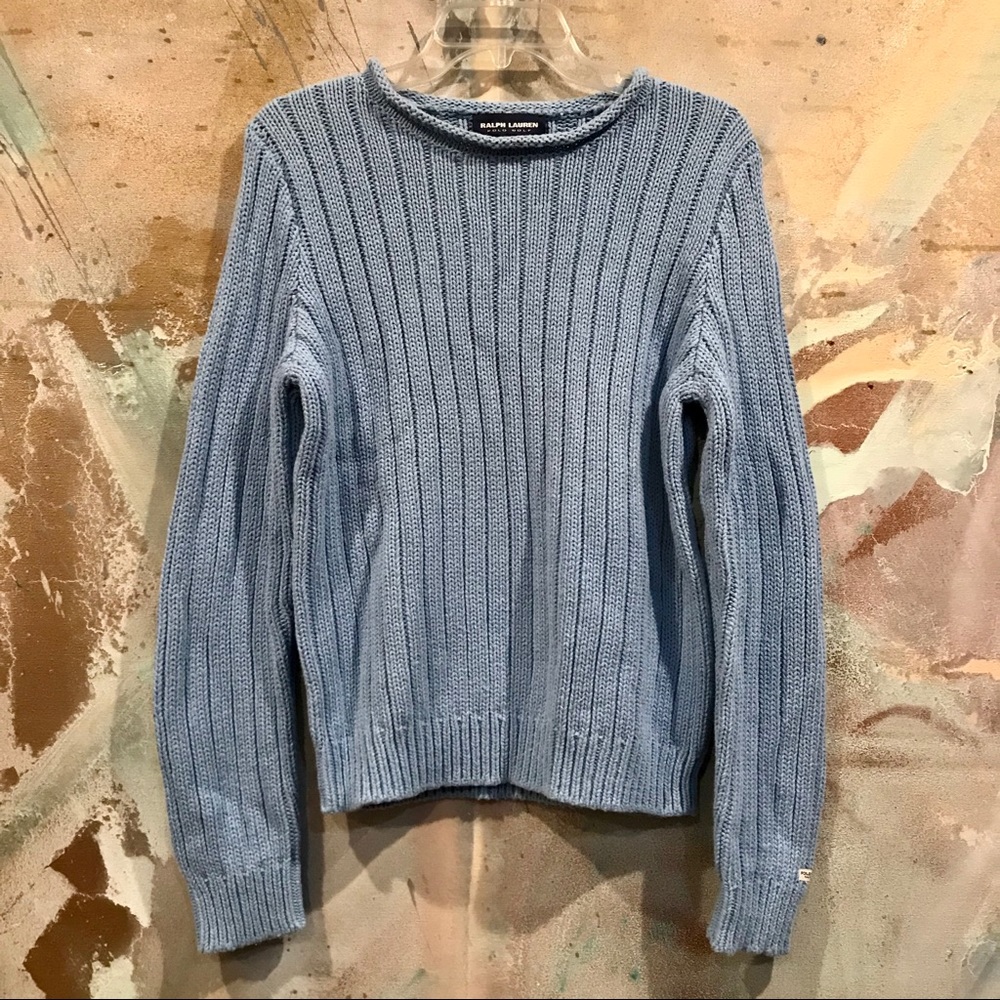 RAPLH LAUREN POLO GOLF Womens Blue Sweater L NWT